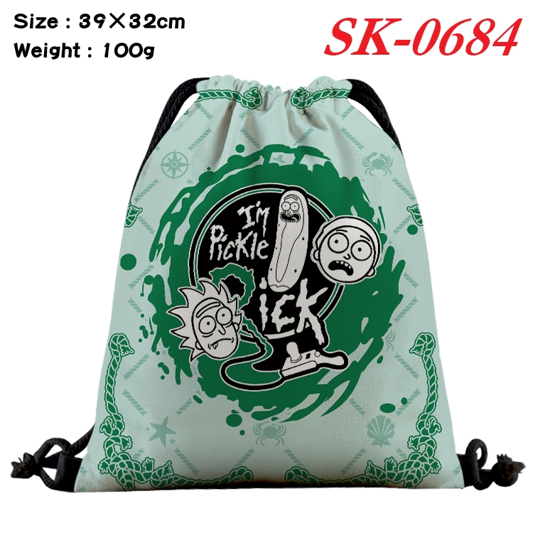 Rick and Morty Anime perimeter waterproof nylon full color bundle pocket 39x32cm SK-0684A