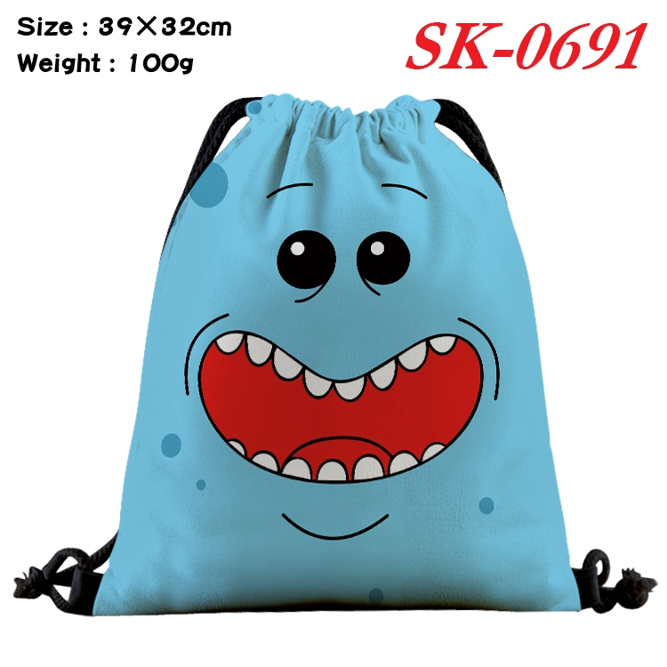 Rick and Morty Anime perimeter waterproof nylon full color bundle pocket 39x32cm SK-0691A