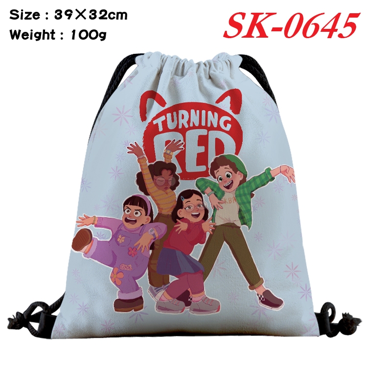 Turning Red Anime perimeter waterproof nylon full color bundle pocket 39x32cm  SK-0645A