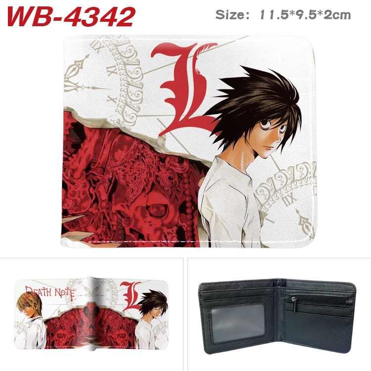 Death note Animation color PU leather folding wallet 11.5X9X2CM WB-4342A