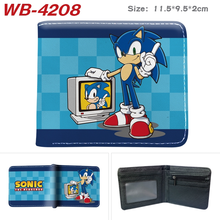 Sonic The Hedgehog Animation color PU leather folding wallet 11.5X9X2CM WB-4208A