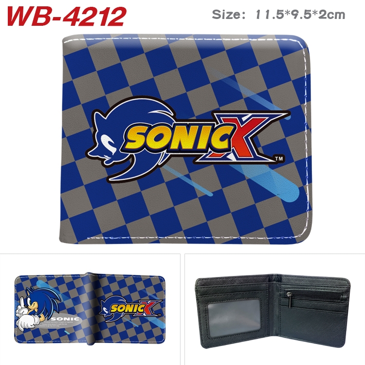 Sonic The Hedgehog Animation color PU leather folding wallet 11.5X9X2CM WB-4212A