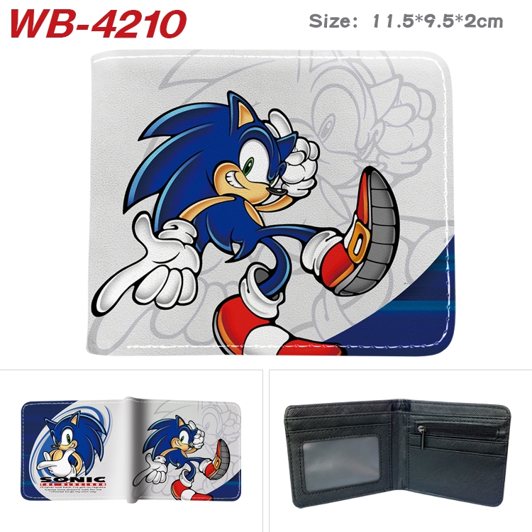 Sonic The Hedgehog Animation color PU leather folding wallet 11.5X9X2CM WB-4210A