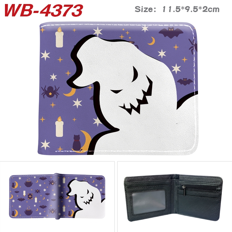 Halloween color PU leather folding wallet 11.5X9X2CM WB-4373A