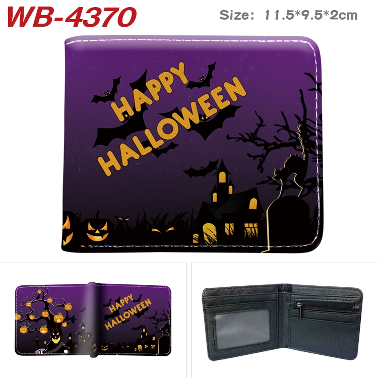 Halloween color PU leather folding wallet 11.5X9X2CM WB-4370A