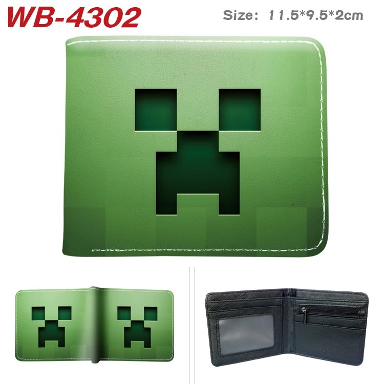 Minecraft Animation color PU leather folding wallet 11.5X9X2CM WB-4302A