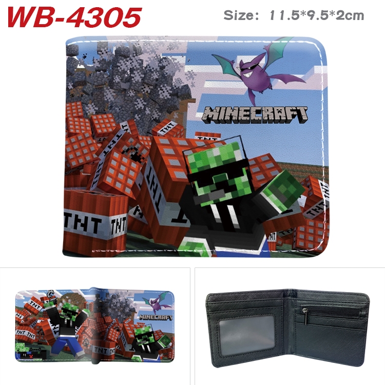 Minecraft Animation color PU leather folding wallet 11.5X9X2CM  WB-4305A