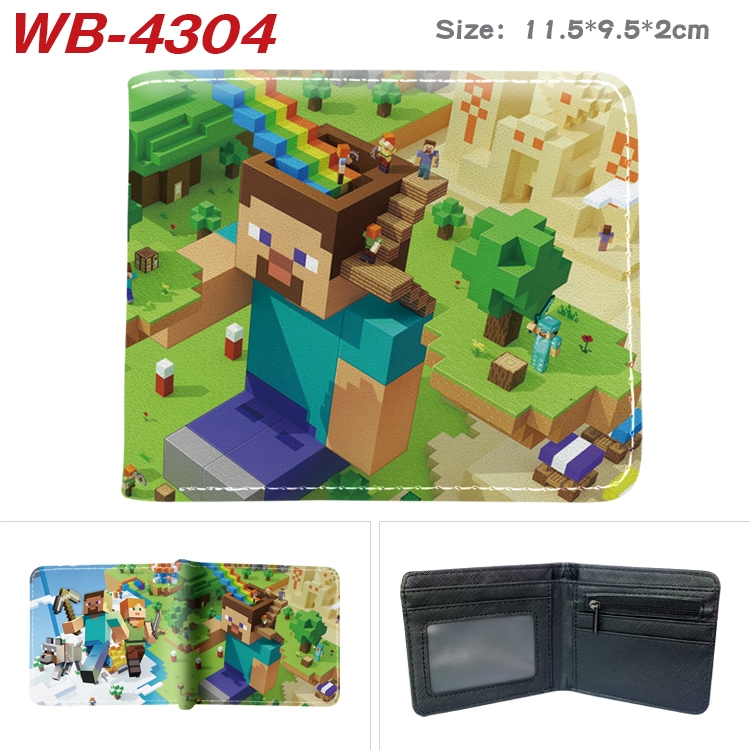 Minecraft Animation color PU leather folding wallet 11.5X9X2CM WB-4304A