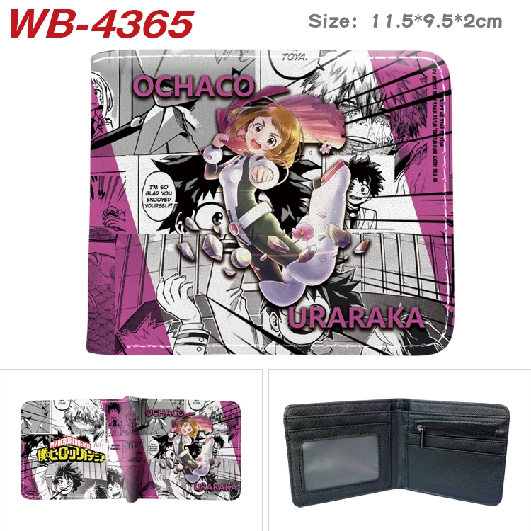 My Hero Academia Animation color PU leather folding wallet 11.5X9X2CM WB-4365A