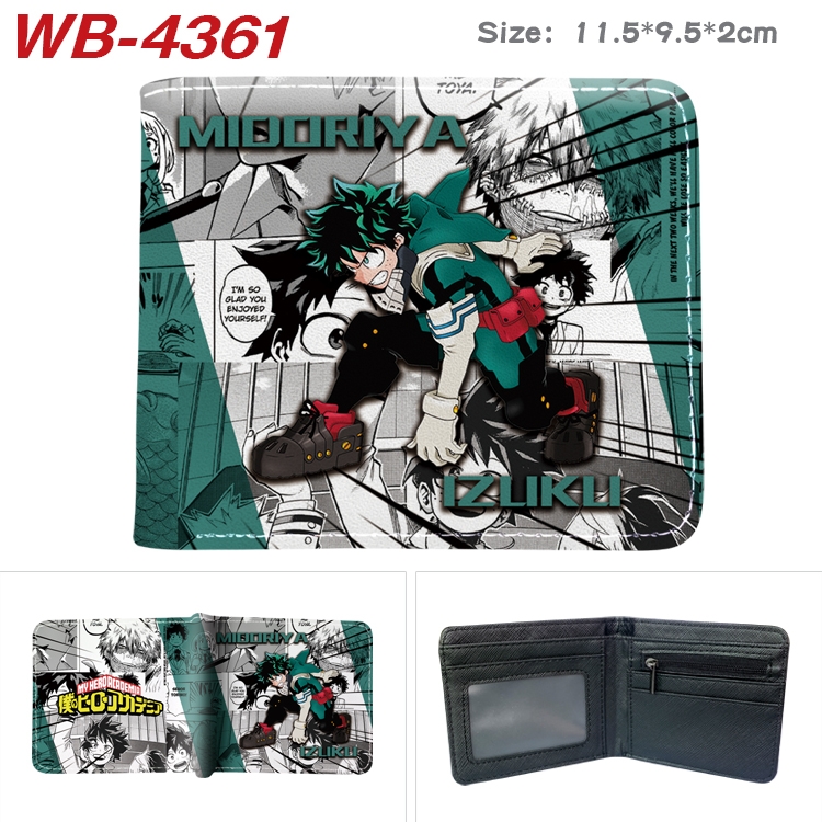 My Hero Academia Animation color PU leather folding wallet 11.5X9X2CM  WB-4361A