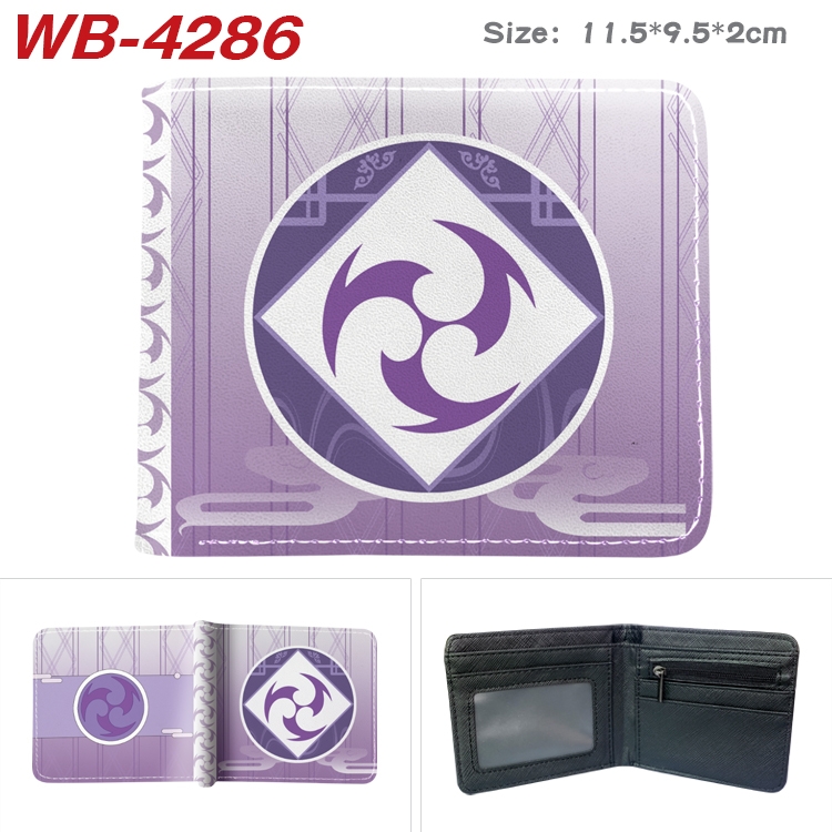 Genshin Impact Animation color PU leather folding wallet 11.5X9X2CM  WB-4286A