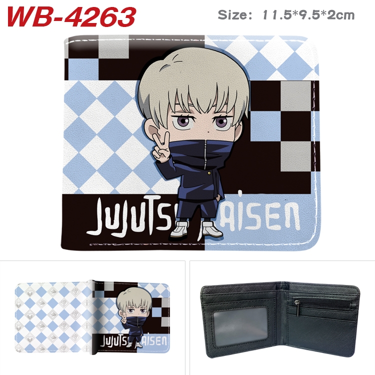 Jujutsu Kaisen Animation color PU leather folding wallet 11.5X9X2CM WB-4263A