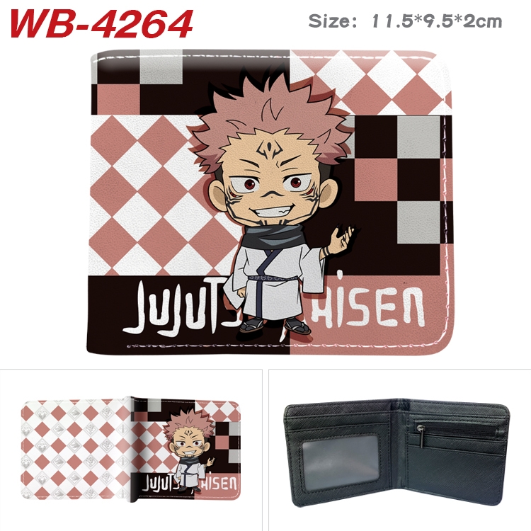 Jujutsu Kaisen Animation color PU leather folding wallet 11.5X9X2CM WB-4264A