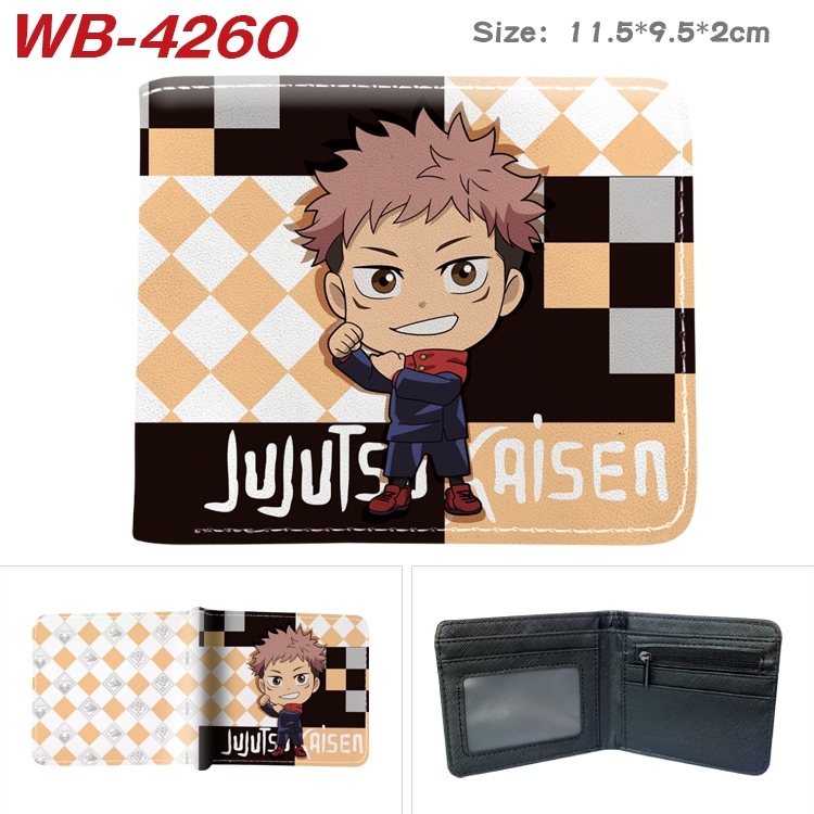 Jujutsu Kaisen Animation color PU leather folding wallet 11.5X9X2CM WB-4260A