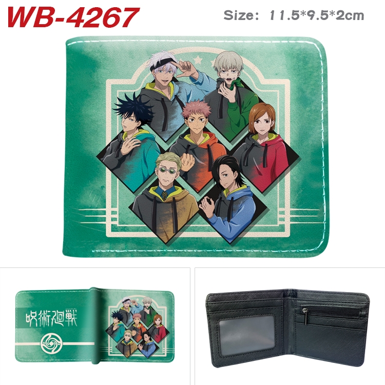 Jujutsu Kaisen Animation color PU leather folding wallet 11.5X9X2CM WB-4267A