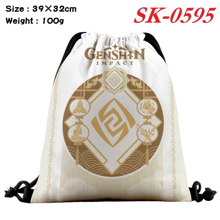 Genshin Impact Anime perimeter waterproof nylon full color bundle pocket 39x32cm SK-0595A