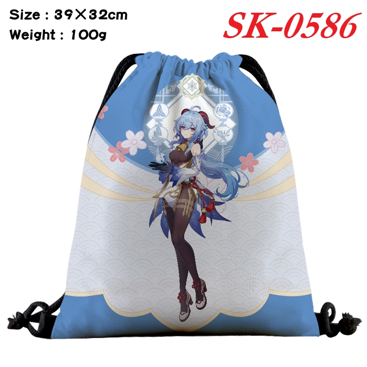 Genshin Impact Anime perimeter waterproof nylon full color bundle pocket 39x32cm SK-0586A