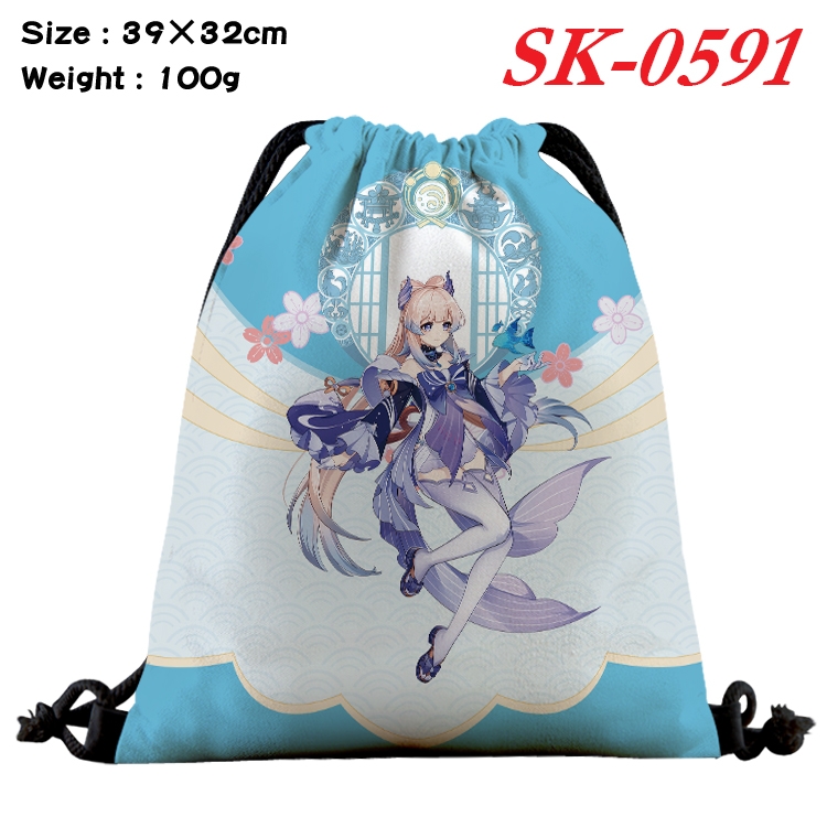 Genshin Impact Anime perimeter waterproof nylon full color bundle pocket 39x32cm SK-0591A