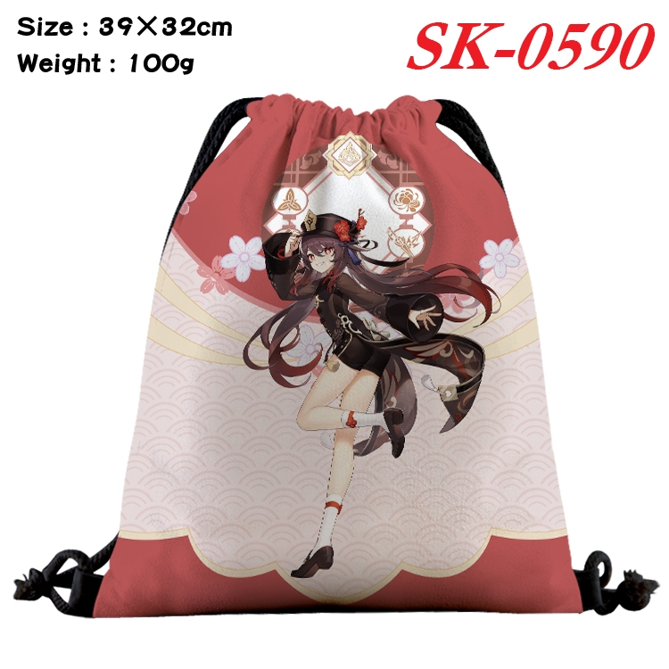 Genshin Impact Anime perimeter waterproof nylon full color bundle pocket 39x32cm SK-0590A