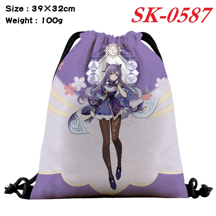 Genshin Impact Anime perimeter waterproof nylon full color bundle pocket 39x32cm SK-0587A