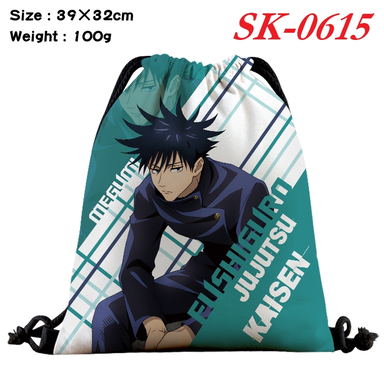 Jujutsu Kaisen Anime perimeter waterproof nylon full color bundle pocket 39x32cm  SK-0615A