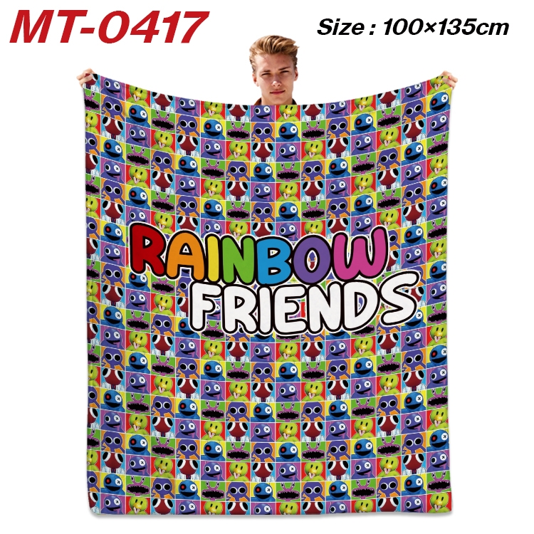 Rainbow friends Anime flannel blanket air conditioner quilt (double-sided printing) 100x135cm MT-0417