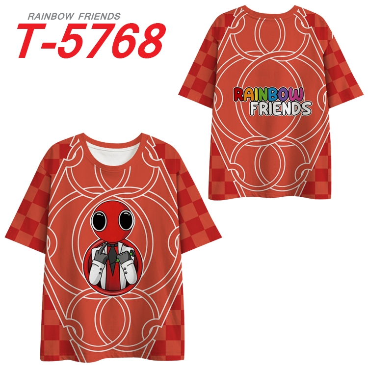 Rainbow friends Anime Full Color Milk Silk Short Sleeve T-Shirt from S to 6XL  T-5768