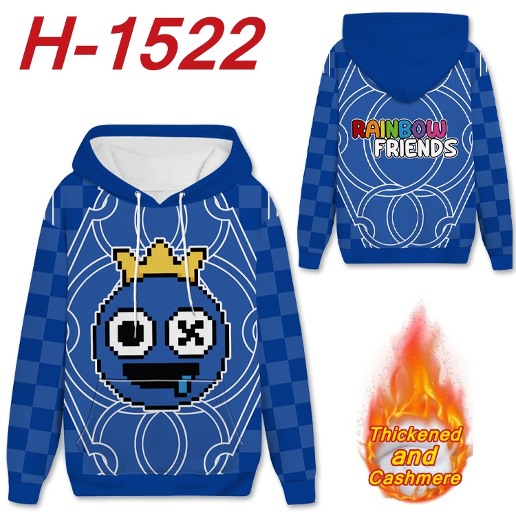 Rainbow friends Anime plus velvet padded pullover hooded sweater from S to 4XL H-1522