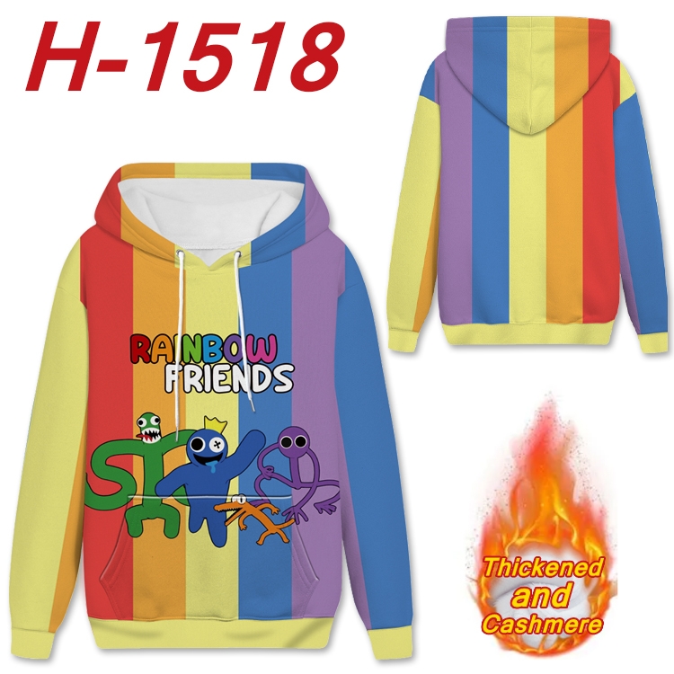 Rainbow friends Anime plus velvet padded pullover hooded sweater from S to 4XL H-1518