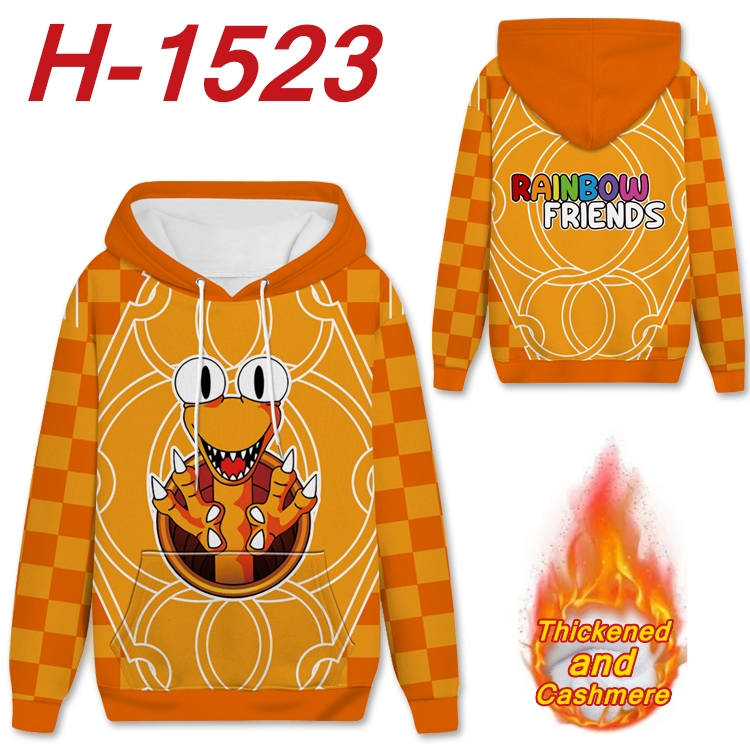 Rainbow friends Anime plus velvet padded pullover hooded sweater from S to 4XL H-1523