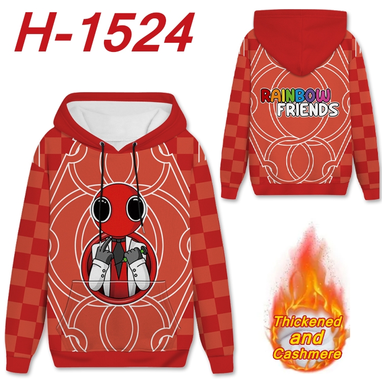 Rainbow friends Anime plus velvet padded pullover hooded sweater from S to 4XL  H-1524