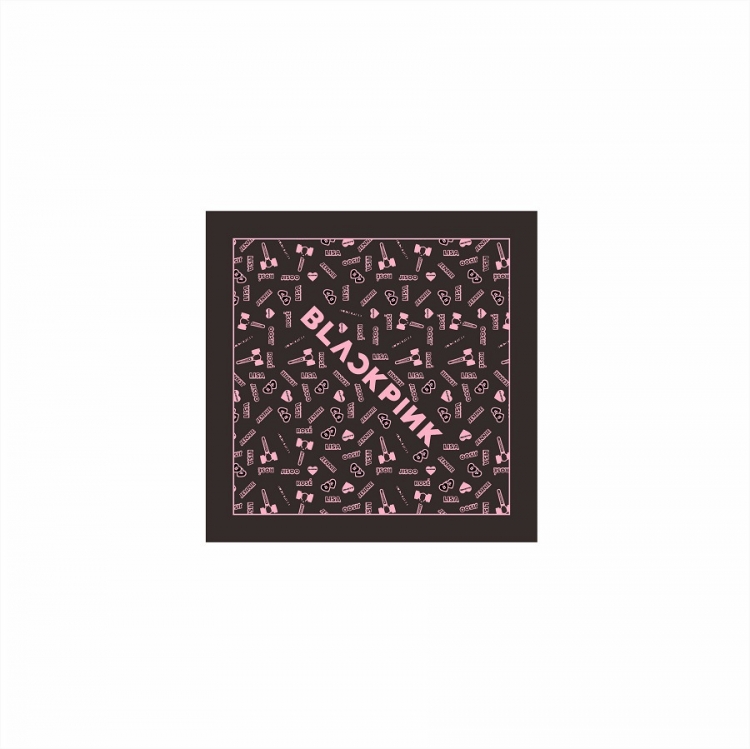 BLACK PINK Polyester color printed headband square scarf 50X50CM price for 5 pcs