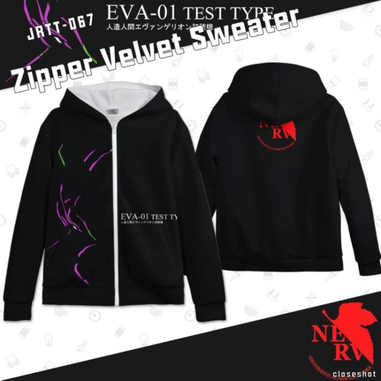 EVA Anime full-color plush zipper sweater  from S to 3XL JRTT067