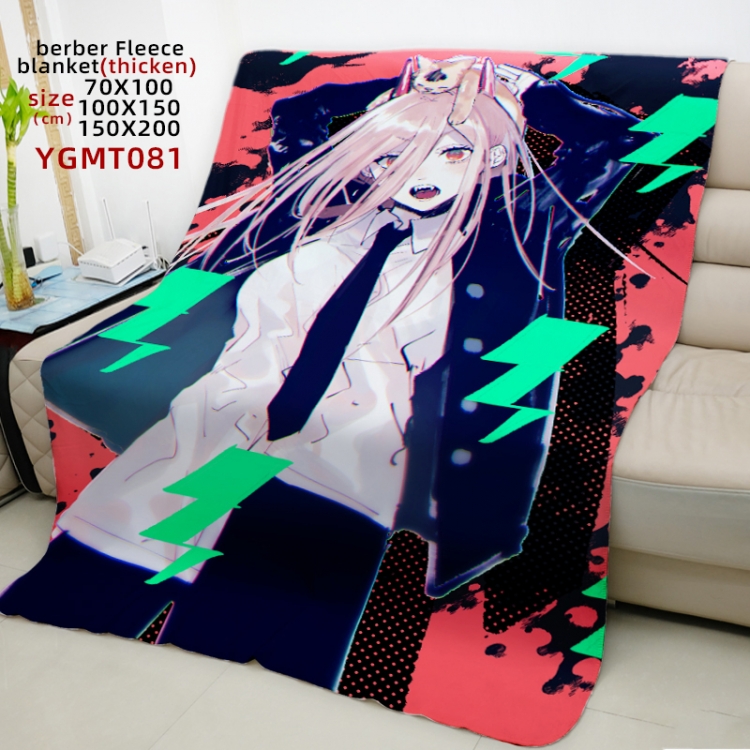 Chainsaw man Anime cashmere blanket 150X200CM can be customized by drawing YGMT086 
