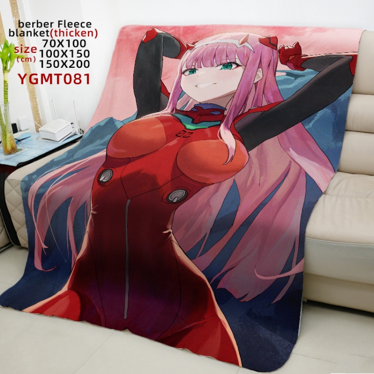 DARLING in the FRANX Anime cashmere blanket 150X200CM can be customized by drawing YGMT081