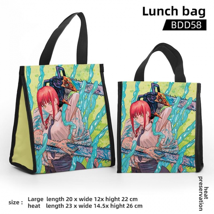 Chainsaw man Small Cartoon Insulated Lunch Bag 20X12x22CM