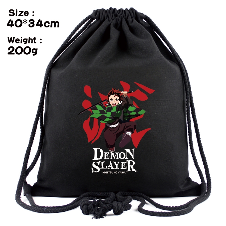 Demon Slayer Kimets Anime Coloring Book Drawstring Backpack 40X34cm 200g