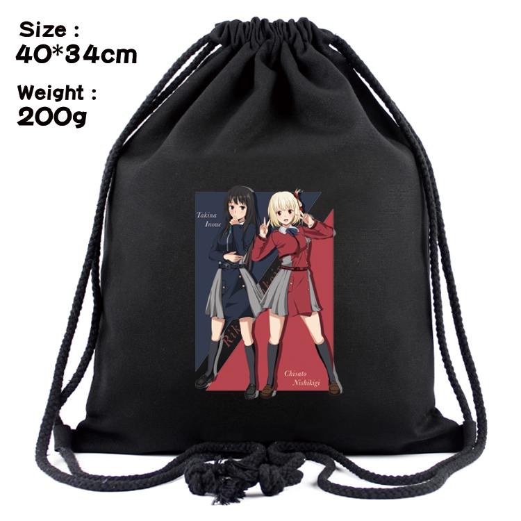 Lycoris Recoil Anime Coloring Book Drawstring Backpack 40X34cm 200g