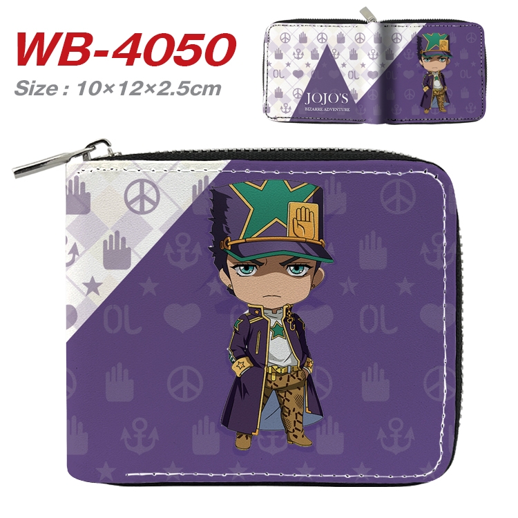 JoJos Bizarre Adventure Anime Full Color Short All Inclusive Zipper Wallet 10x12x2.5cm  WB-4050A