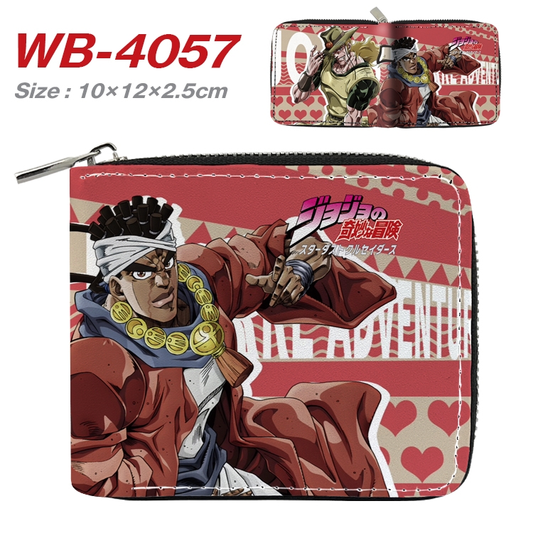 JoJos Bizarre Adventure Anime Full Color Short All Inclusive Zipper Wallet 10x12x2.5cm WB-4057A