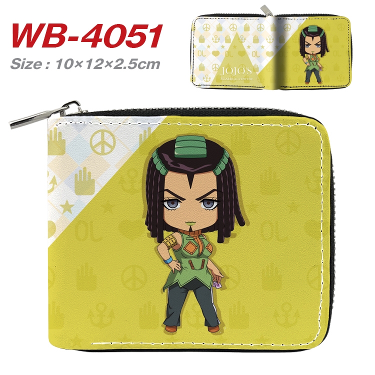 JoJos Bizarre Adventure Anime Full Color Short All Inclusive Zipper Wallet 10x12x2.5cm WB-4051A