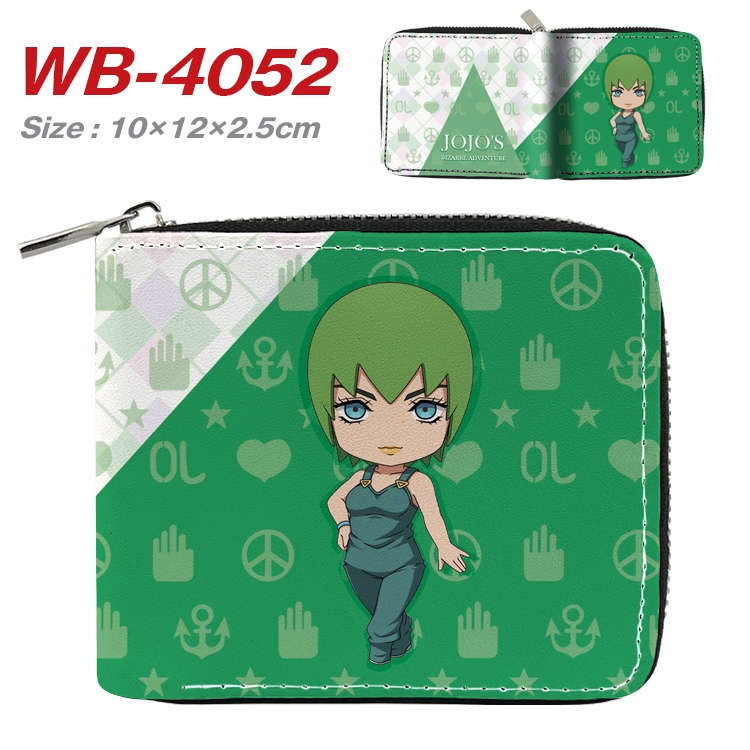 JoJos Bizarre Adventure Anime Full Color Short All Inclusive Zipper Wallet 10x12x2.5cm  WB-4052A