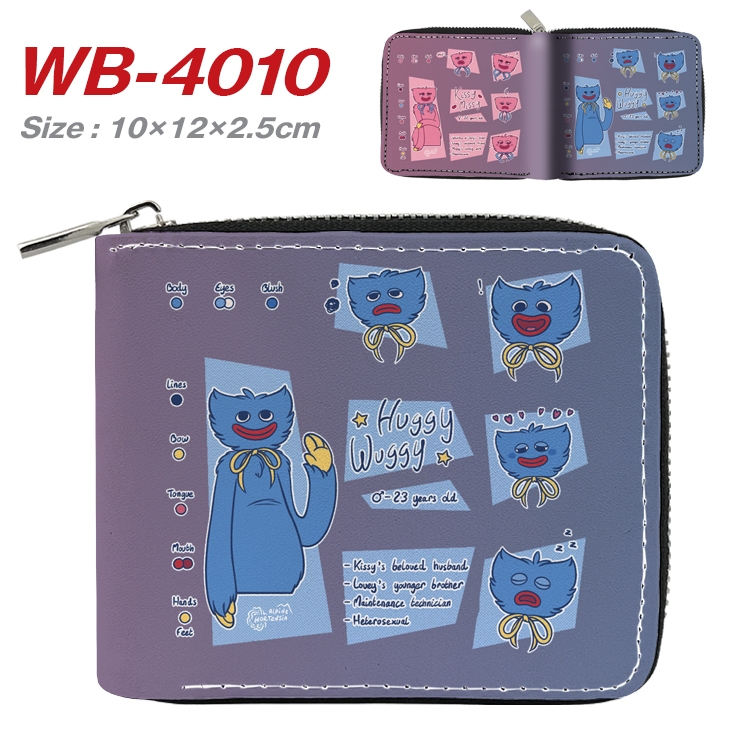 poppy playtime Anime Full Color Short All Inclusive Zipper Wallet 10x12x2.5cm WB-4010A