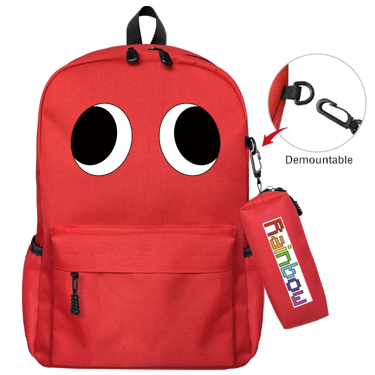 Rainbow friends Animation backpack schoolbag+small pen bag set mother and child schoolbag 43X35X12CM