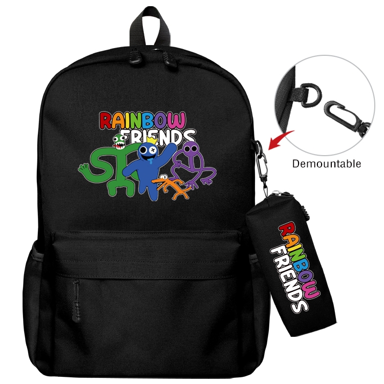 Rainbow friends Animation backpack schoolbag+small pen bag set mother and child schoolbag 43X35X12CM