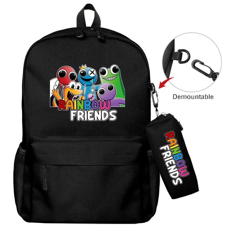 Rainbow friends Animation backpack schoolbag+small pen bag set mother and child schoolbag 43X35X12CM