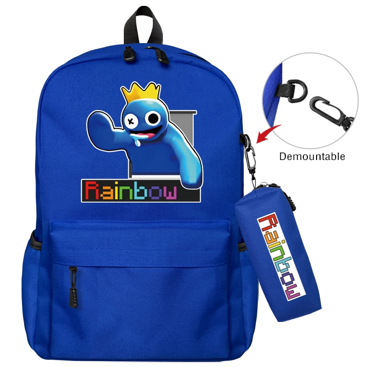 Rainbow friends Animation backpack schoolbag+small pen bag set mother and child schoolbag 43X35X12CM