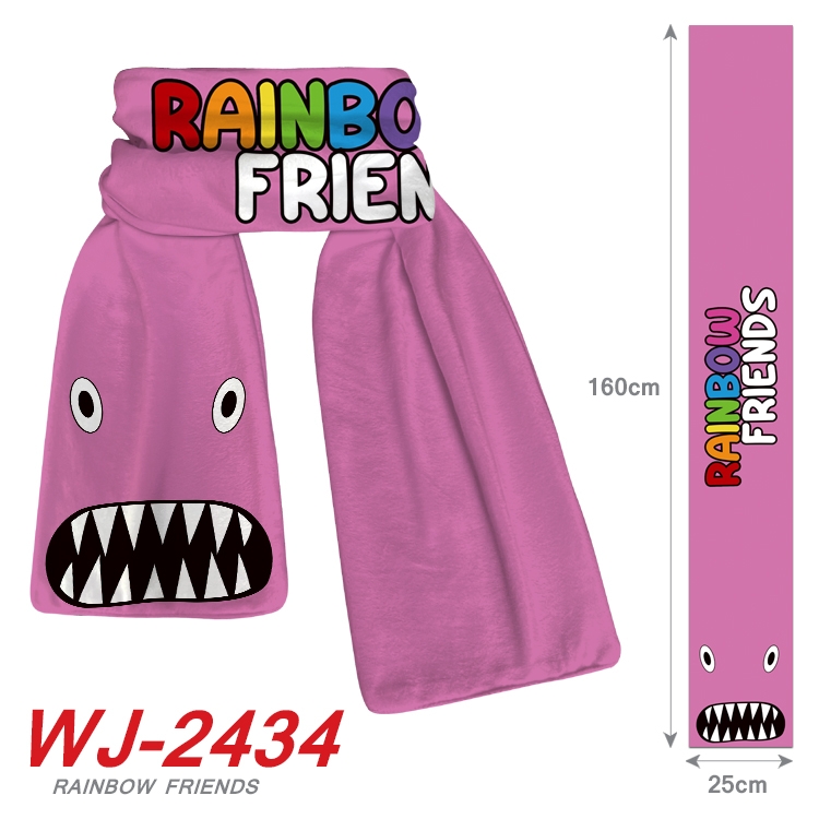 Rainbow friends Anime fleece scarf bib 160X25CM WJ-2434