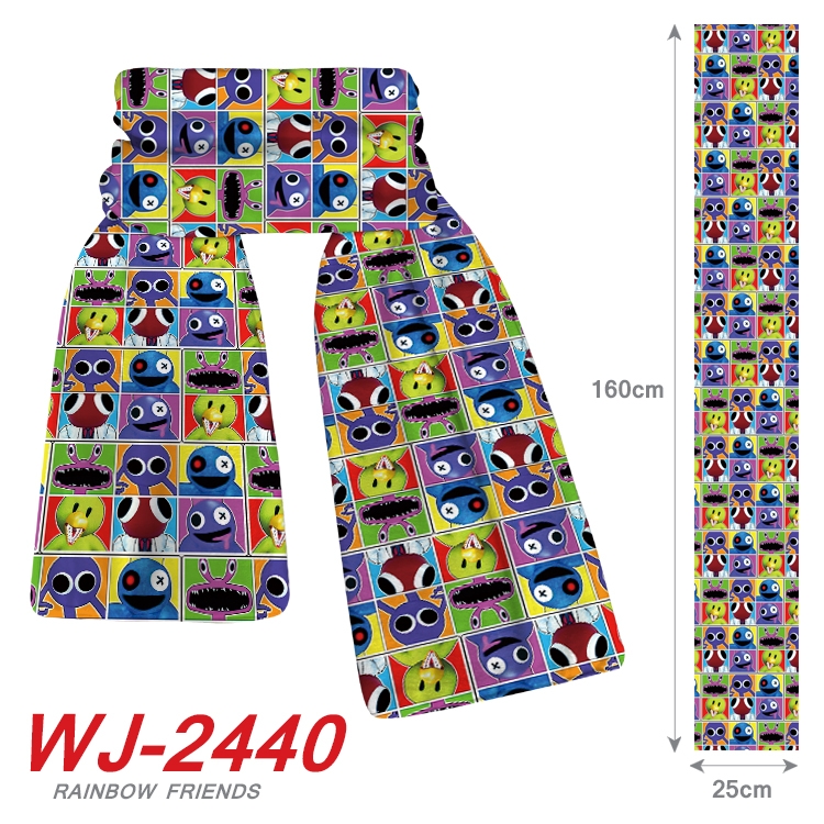 Rainbow friends Anime fleece scarf bib 160X25CM  WJ-2440