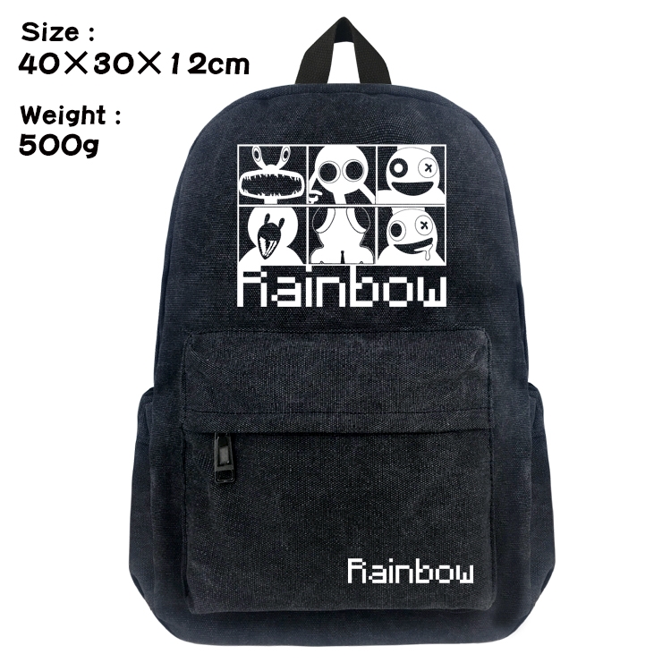 Rainbow friends Canvas top and bottom backpack 40X30X12CM